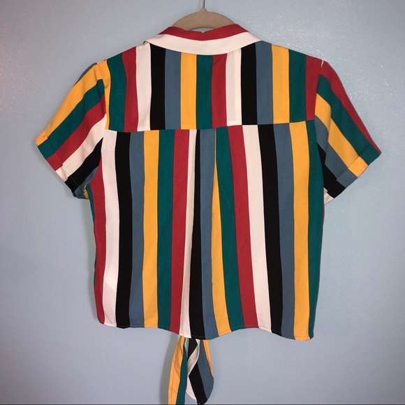 Multi-Colored Stripe Crop Top - Picture 2 of 4